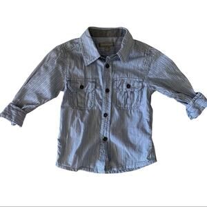 Pumpkin Patch Cotton Striped Button Up Shirt Size 2